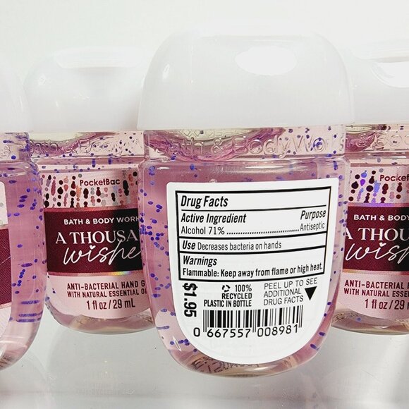 5 A THOUSAND WISHES Bath & Body Works Anti Bacterial Hand Gel Pocketbacs 1oz - Picture 5 of 6